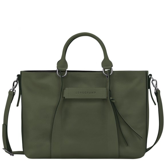 Longchamp |3D L Handtasche Khaki – Leder |Khaki Longchamp |3D L Handtasche Khaki – Leder |Khaki