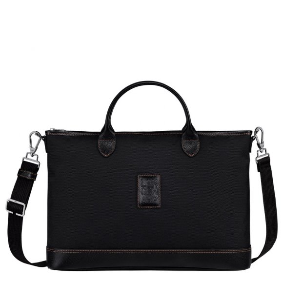 Longchamp |Boxford S Aktentasche Schwarz – Recyceltes Canvas |Schwarz Longchamp |Boxford S Aktentasche Schwarz – Recyceltes Canvas |Schwarz